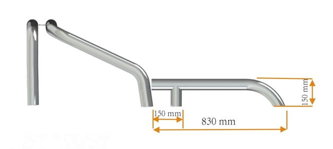 Hovedbilde Veltebøyle bakredel universal 70Ø Stål  Krom